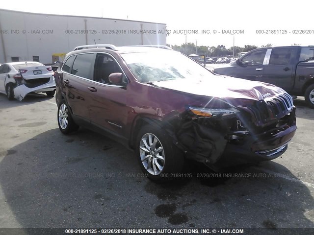 1C4PJLDS7FW579342 - 2015 JEEP CHEROKEE LIMITED RED photo 1