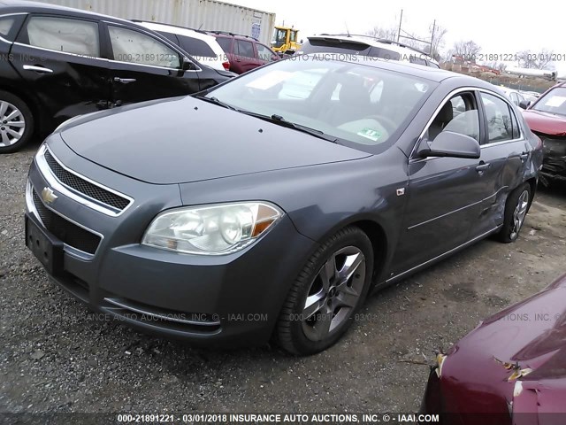 1G1ZH57B68F234388 - 2008 CHEVROLET MALIBU 1LT GRAY photo 2