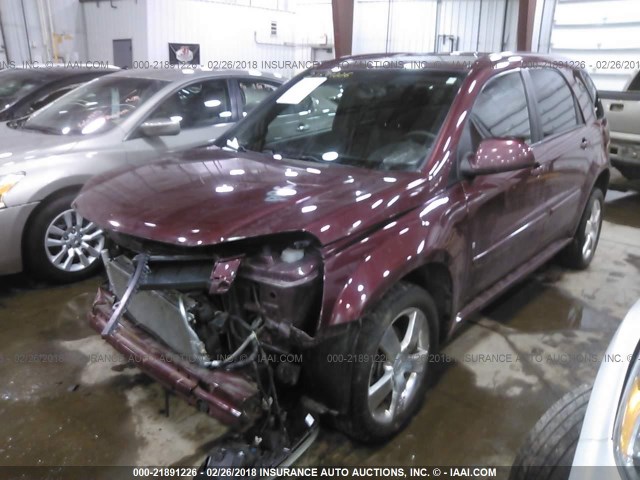 2CNDL037786325292 - 2008 CHEVROLET EQUINOX SPORT MAROON photo 2