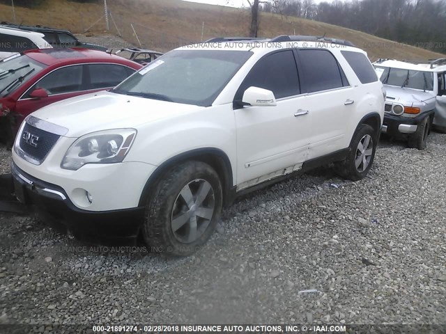 1GKLRMED0AJ106020 - 2010 GMC ACADIA SLT-1 WHITE photo 2