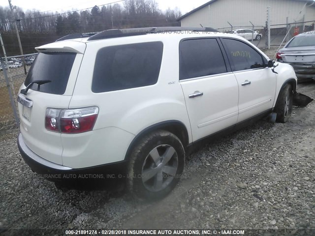 1GKLRMED0AJ106020 - 2010 GMC ACADIA SLT-1 Blanco foto 4