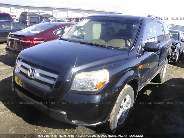 2HKYF18546H540955 - 2006 HONDA PILOT EX BLACK photo 2