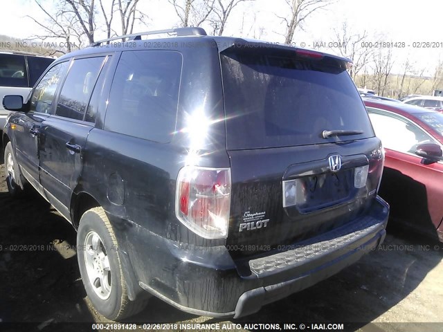 2HKYF18546H540955 - 2006 HONDA PILOT EX BLACK photo 3