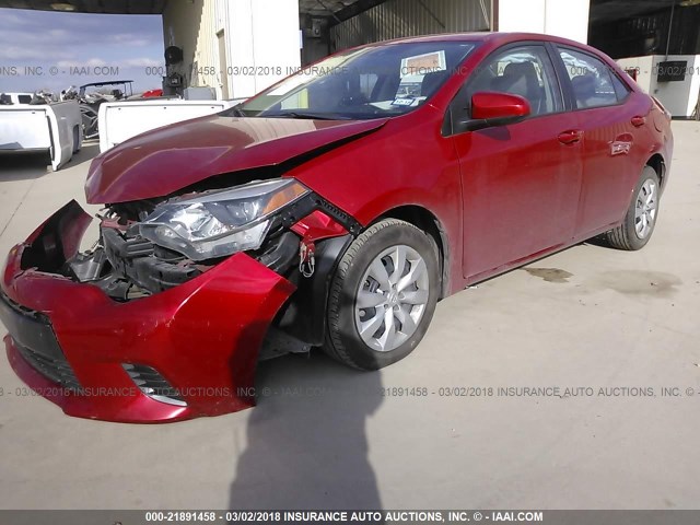 5YFBURHE0GP459210 - 2016 TOYOTA COROLLA L/LE/LE PLS/PRM/S/S PLS RED photo 2