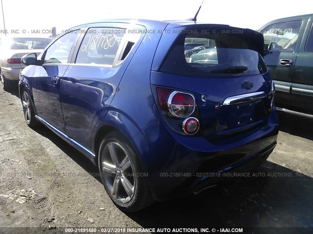 1G1JH6SBXE4156473 - 2014 CHEVROLET SONIC RS Dark Blue photo 3