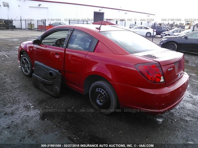 1G8AY18P77Z124805 - 2007 SATURN ION REDLINE RED photo 3