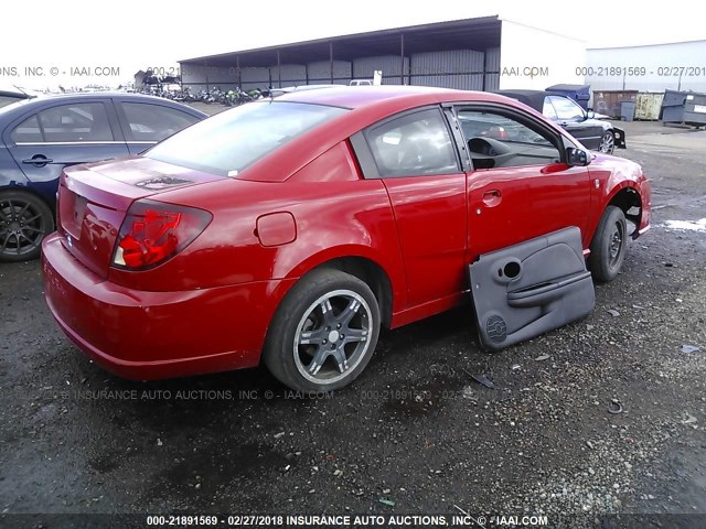 1G8AY18P77Z124805 - 2007 SATURN ION REDLINE RED photo 4