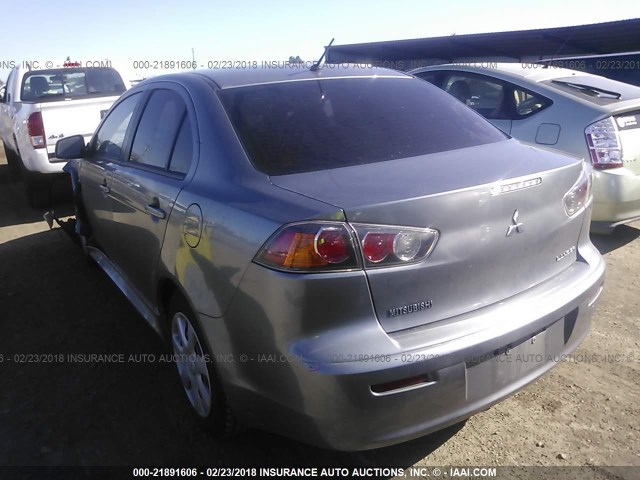 JA32U2FU5EU023677 - 2014 MITSUBISHI LANCER ES/ES SPORT SILVER photo 3