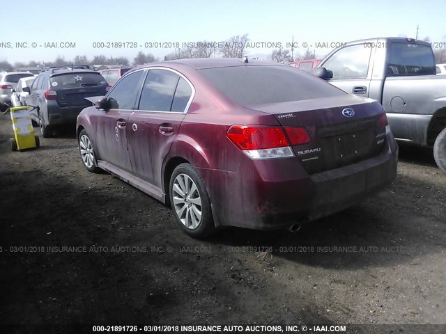 4S3BMBL64C3018920 - 2012 SUBARU LEGACY 2.5I LIMITED RED photo 3