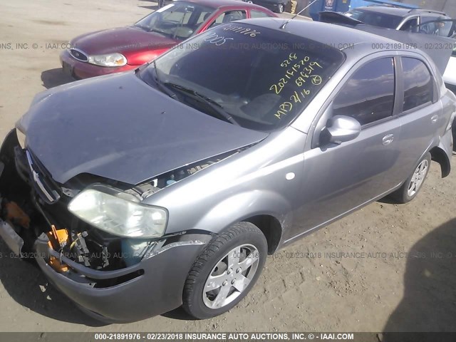 KL1TD56636B677865 - 2006 CHEVROLET AVEO LS SILVER photo 2