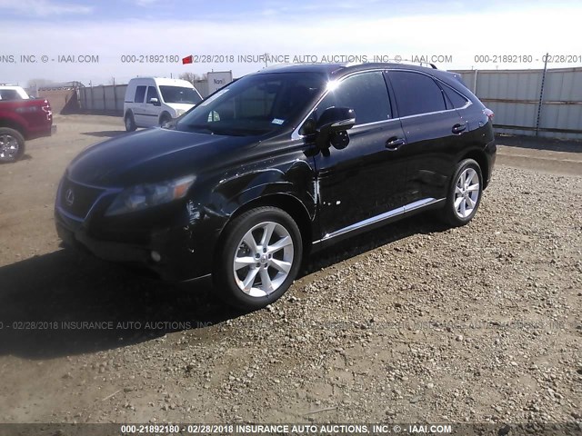 2T2ZK1BA5BC047462 - 2011 LEXUS RX 350 BLACK photo 2