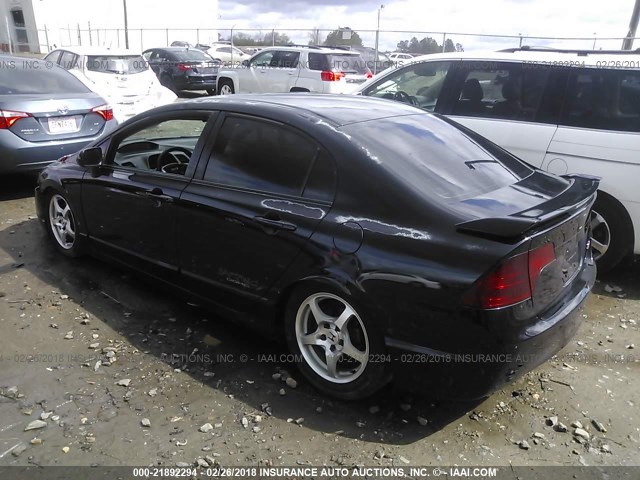 2HGFA55597H709283 - 2007 HONDA CIVIC SI BLACK photo 3