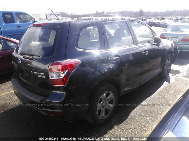 JF2SJAAC4EH408306 - 2014 SUBARU FORESTER 2.5I GRAY photo 4