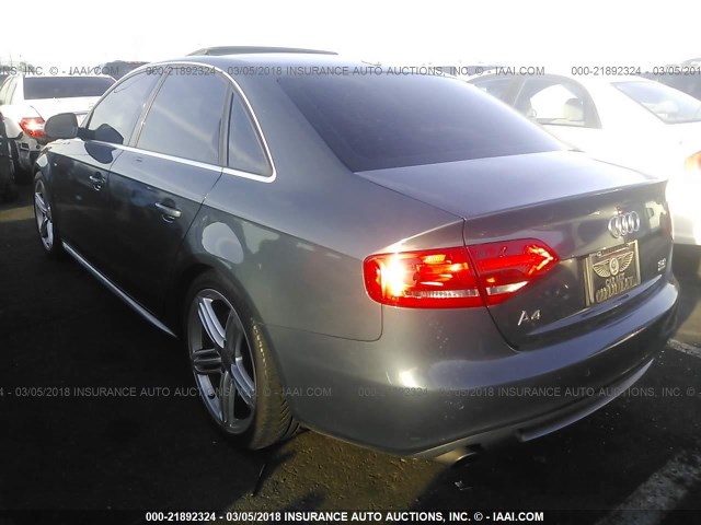 WAUMK98K09A132783 - 2009 AUDI A4 PRESTIGE GRAY photo 3