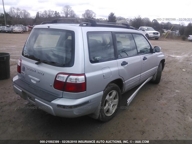 JF1SF656X2H732220 - 2002 SUBARU FORESTER S GRAY photo 4