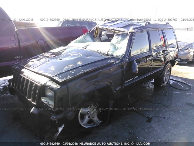 1J4FF68S1XL501564 - 1999 JEEP CHEROKEE SPORT/CLASSIC BLACK photo 2