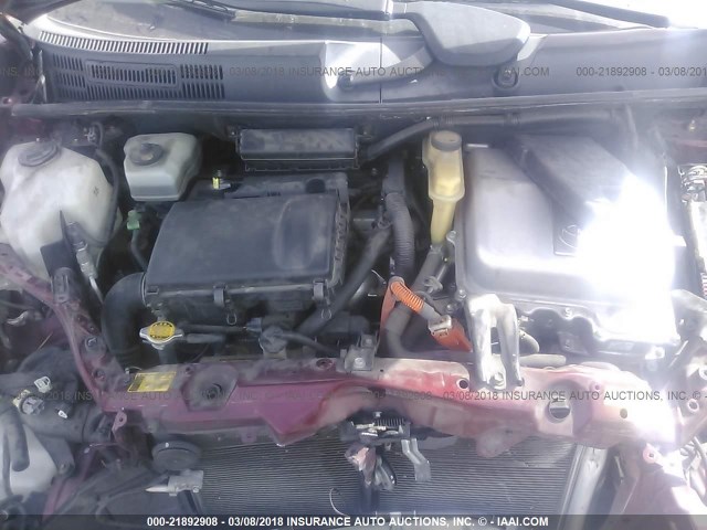 JTDKB20U257015986 - 2005 TOYOTA PRIUS 勃艮第红 照片 10