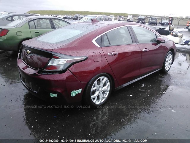 1G1RD6S58HU136297 - 2017 CHEVROLET VOLT PREMIER BURGUNDY photo 4