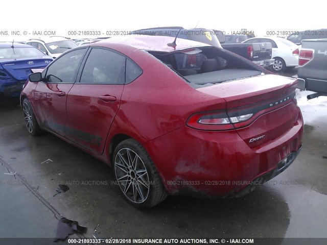 1C3CDFBB3GD577650 - 2016 DODGE DART SXT RED photo 3