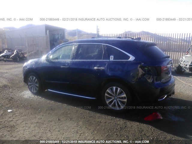 5FRYD4H42EB041095 - 2014 ACURA MDX TECHNOLOGY BLUE photo 3