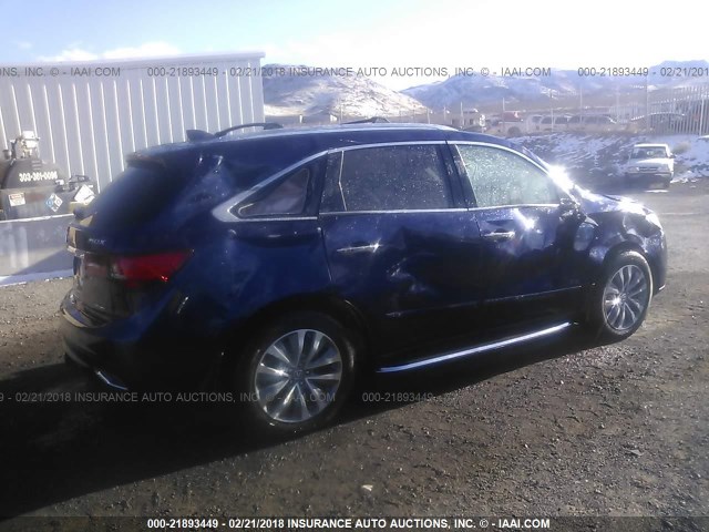 5FRYD4H42EB041095 - 2014 ACURA MDX TECHNOLOGY BLUE photo 4