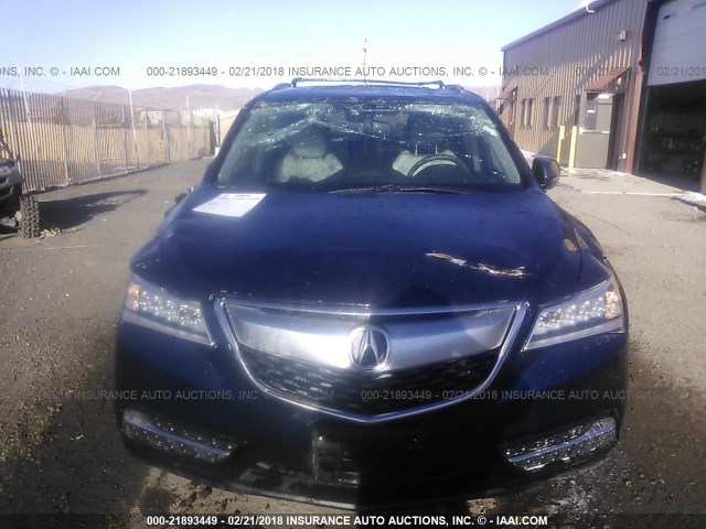 5FRYD4H42EB041095 - 2014 ACURA MDX TECHNOLOGY BLUE photo 6