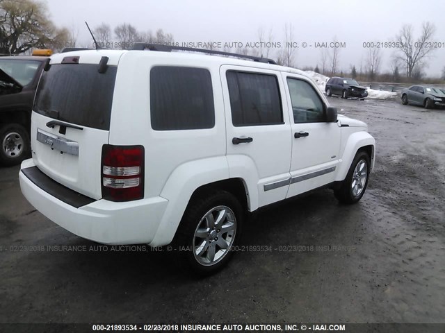 1C4PJMAK2CW202553 - 2012 JEEP LIBERTY SPORT WHITE photo 4