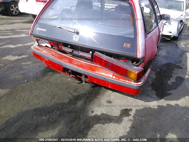 JHMEC3340HS030160 - 1987 HONDA CIVIC 1.5 SI RED photo 6