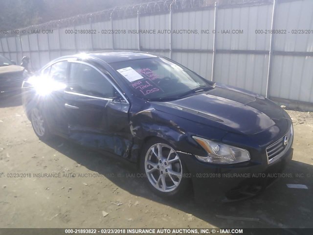 1N4AA5APXEC483146 - 2014 NISSAN MAXIMA S/SV BLUE photo 1