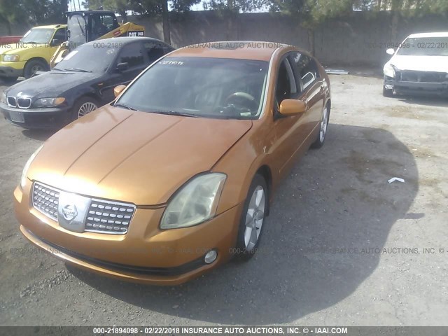 1N4BA41EX4C825660 - 2004 NISSAN MAXIMA SE/SL ORANGE photo 2