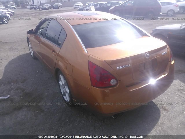 1N4BA41EX4C825660 - 2004 NISSAN MAXIMA SE/SL ORANGE photo 3