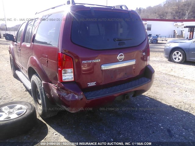 5N1AR18B28C603043 - 2008 NISSAN PATHFINDER S/LE/SE RED photo 6