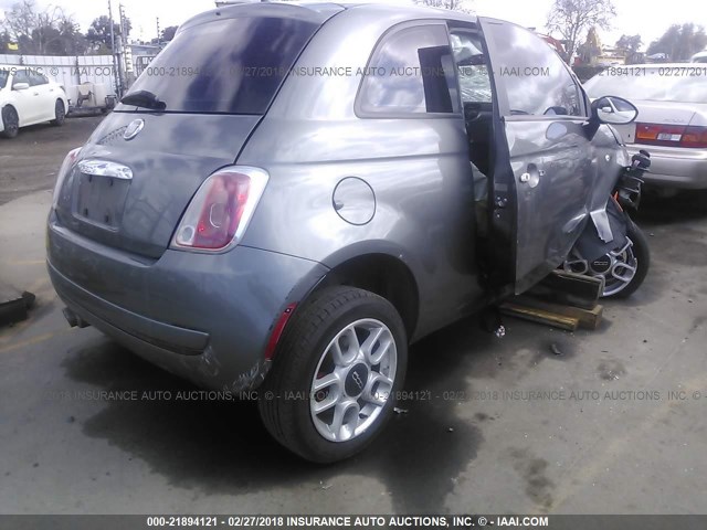 3C3CFFARXCT124249 - 2012 FIAT 500 POP GRAY photo 4