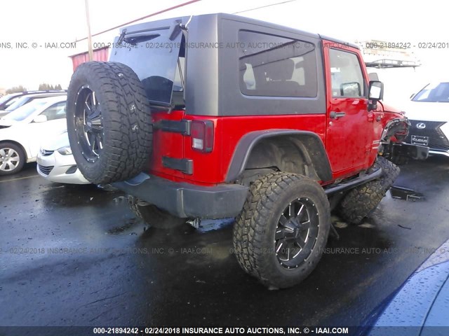 1J4AA2D10AL171292 - 2010 JEEP WRANGLER SPORT RED photo 4