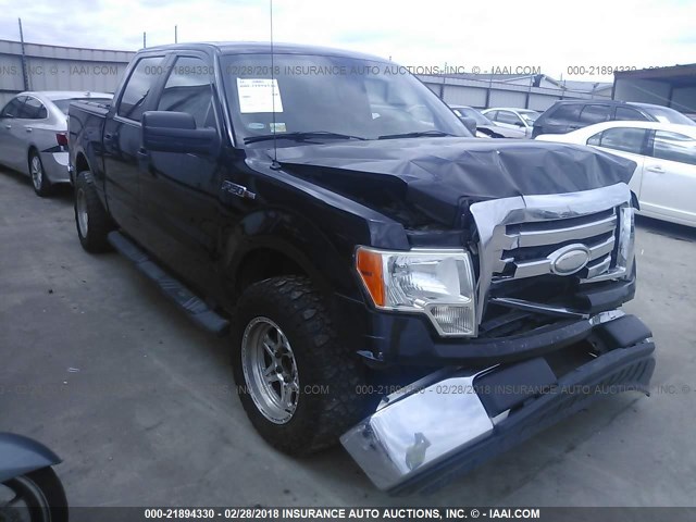 1FTRW12839KC89438 - 2009 FORD F150 SUPERCREW BLACK photo 1