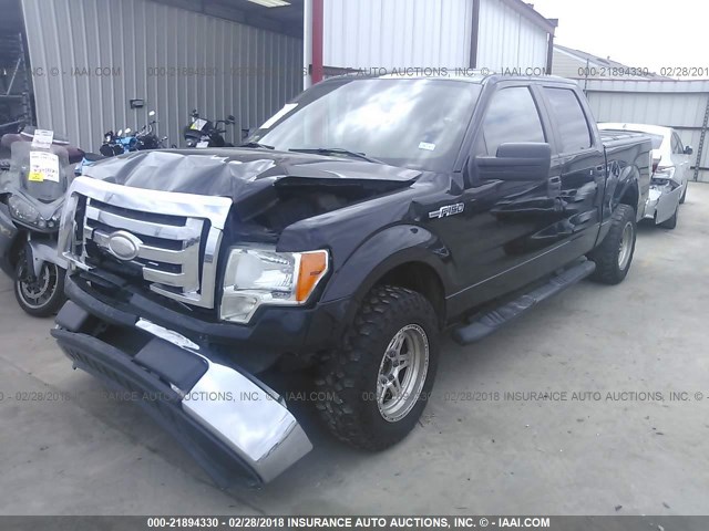 1FTRW12839KC89438 - 2009 FORD F150 SUPERCREW BLACK photo 2