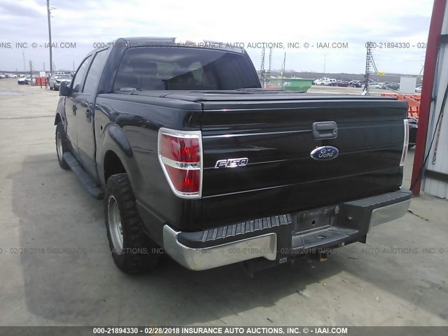 1FTRW12839KC89438 - 2009 FORD F150 SUPERCREW BLACK photo 3