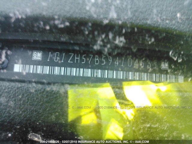 1G1ZH57B594104535 - 2009 CHEVROLET MALIBU 1LT შავი ფოტო 9