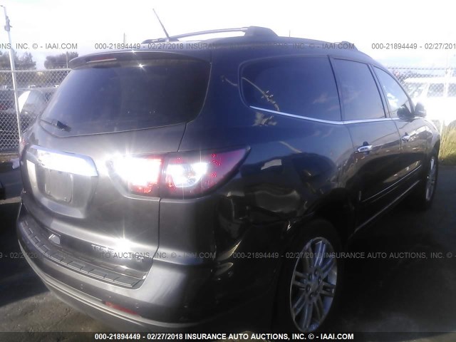 1GNKRGKD2FJ105978 - 2015 CHEVROLET TRAVERSE LT GRAY photo 4