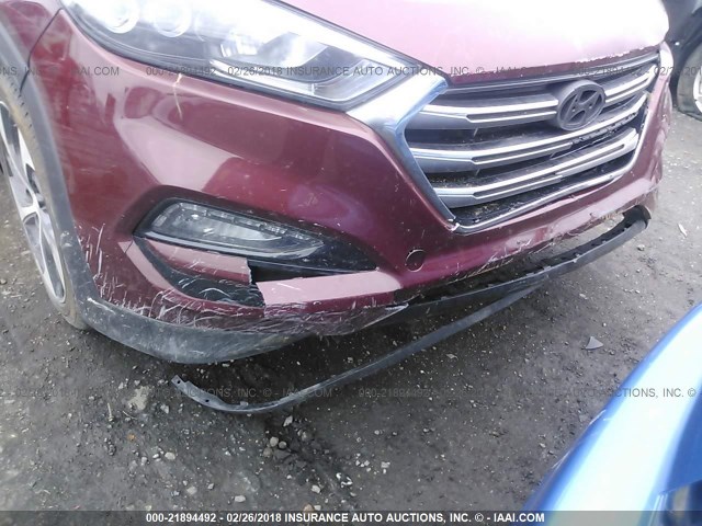 KM8J3CA20GU085188 - 2016 HYUNDAI TUCSON LIMITED/SPORT AND ECO/SE BURGUNDY photo 6