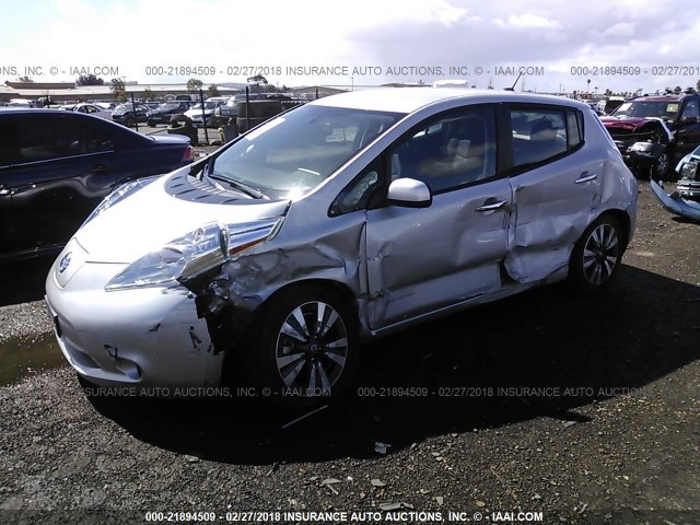 1N4BZ0CP8GC312038 - 2016 NISSAN LEAF SV/SL SILVER photo 2