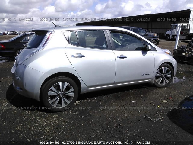 1N4BZ0CP8GC312038 - 2016 NISSAN LEAF SV/SL SILVER photo 4