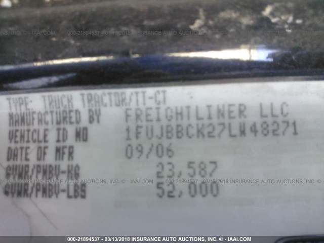 1FUJBBCK27LW48271 - 2007 FREIGHTLINER CONVENTIONAL ST120 BLACK photo 10