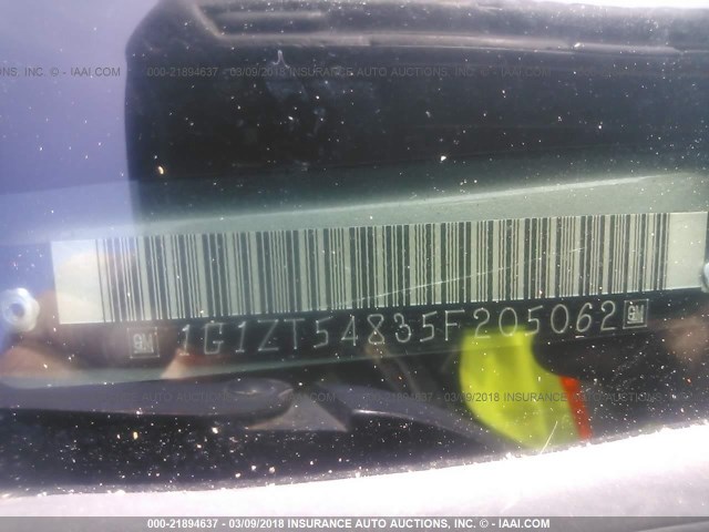 1G1ZT54835F205062 - 2005 CHEVROLET MALIBU LS 绿色 照片 9