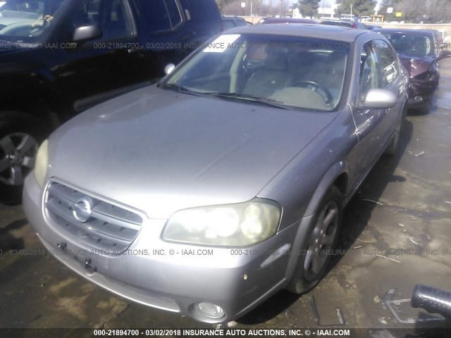 JN1DA31A72T000833 - 2002 NISSAN MAXIMA GLE/SE GRAY photo 2