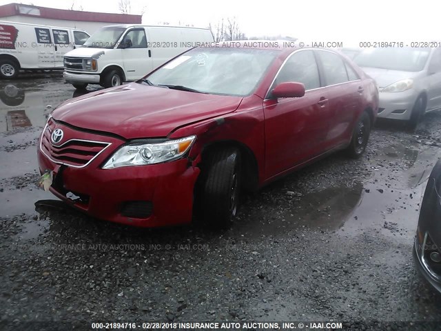 4T1BF3EK0BU184396 - 2011 TOYOTA CAMRY SE/LE/XLE RED photo 2