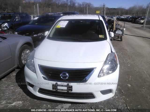 3N1CN7AP3CL836592 - 2012 NISSAN VERSA S/SV/SL WHITE photo 6