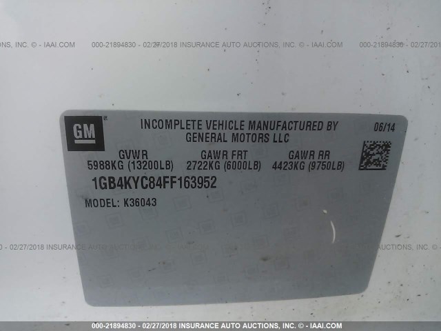 1GB4KYC84FF163952 - 2015 CHEVROLET K3500 4X4 CREWCAB  WHITE photo 10