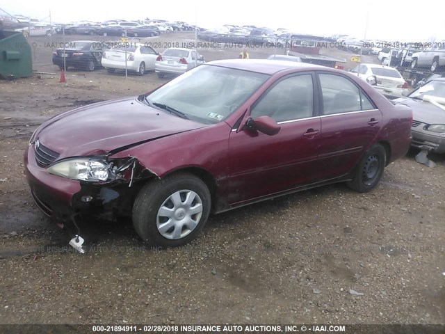 JTDBE32KX30244169 - 2003 TOYOTA CAMRY LE/XLE MAROON photo 2