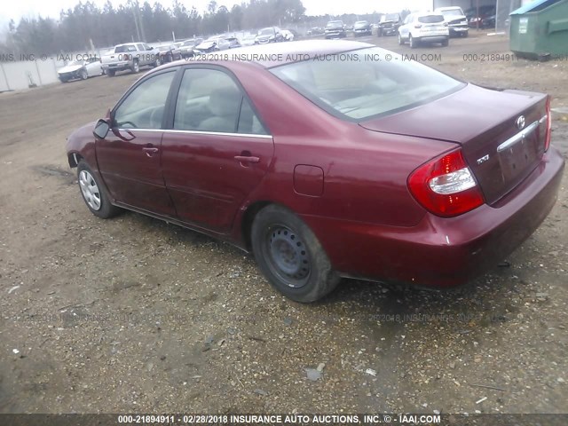 JTDBE32KX30244169 - 2003 TOYOTA CAMRY LE/XLE MAROON photo 3